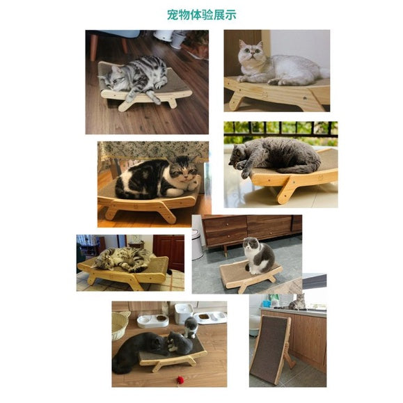 [SG Stock] Wooden cat scratch board multi function transformer bed