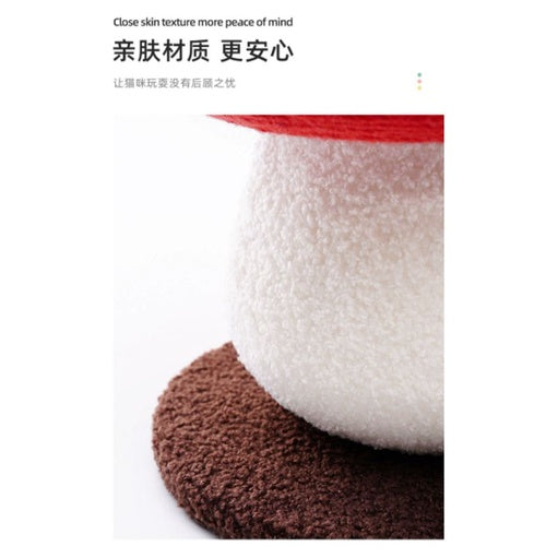 MeowFairy Cat scratch board pole Red Mushroom fun cat toy sisal