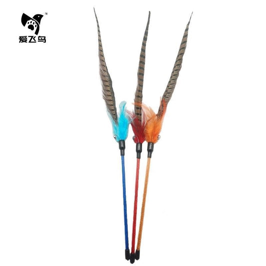 [SG Stock] Long pheasant feather 🪶 cat teaser pet toy