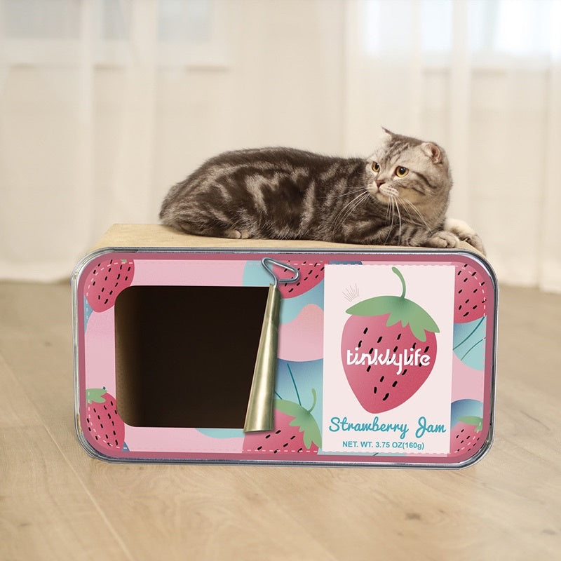 [SG Stock] Tinklylife cat scratch board box house fruit canned food