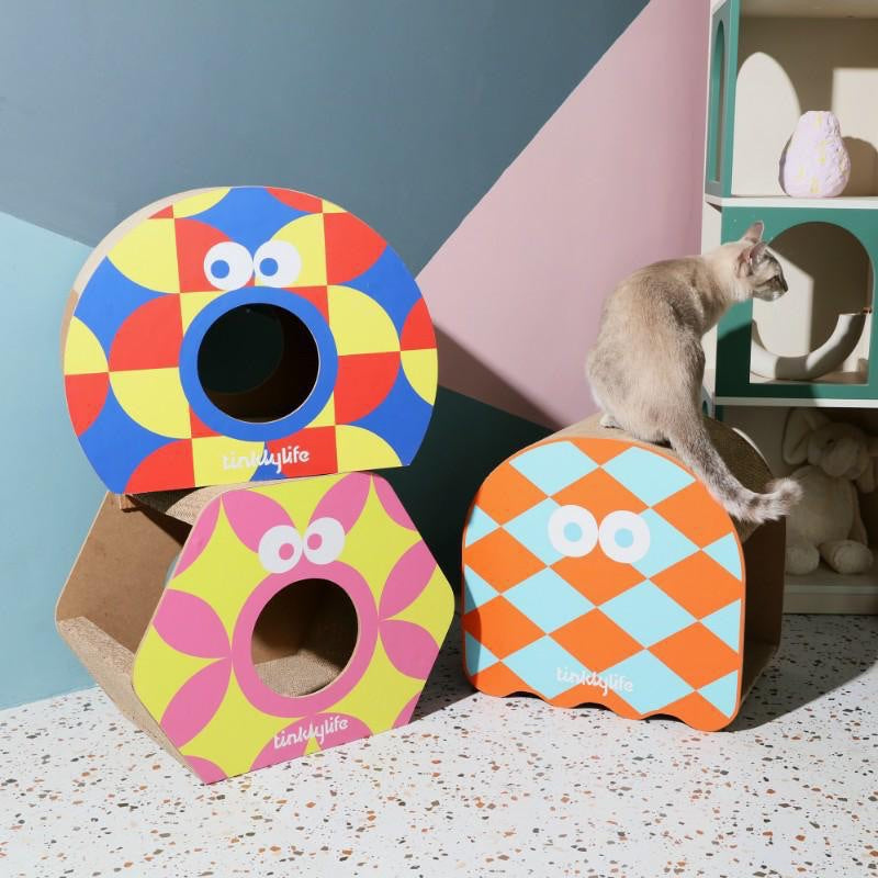 [SG Stock] Tinklylife small monster cat scratch board house pet toy