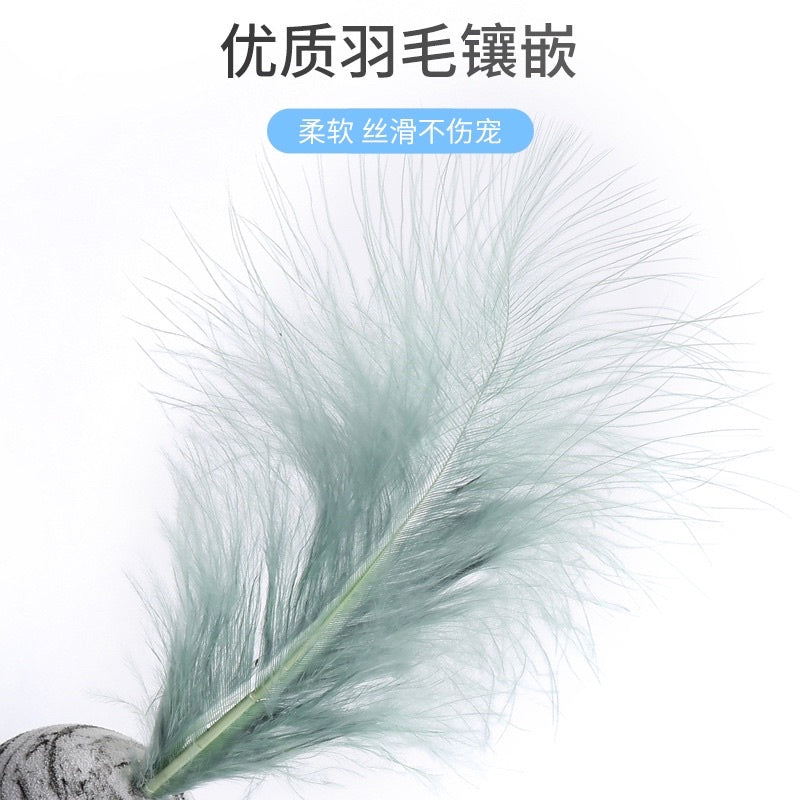 Cat toy chaser ball EVA with feather pet bitting toy
