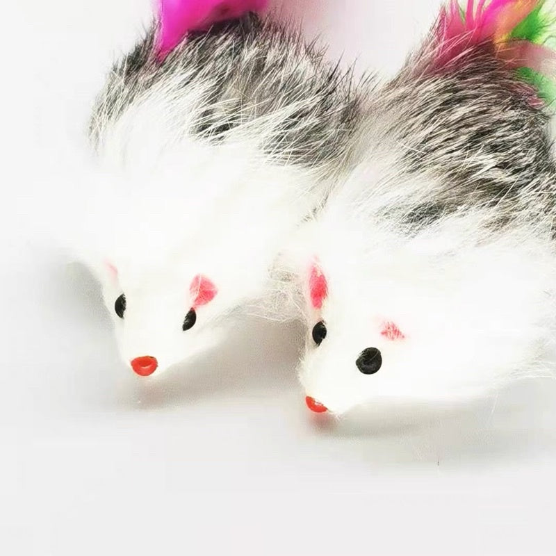 [SG Stock] Cat toy rabbit 🐇 fur mice mouse with feather tail large