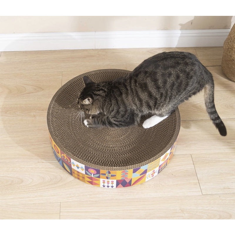 WakuPet round cat scratch board bowl large bed