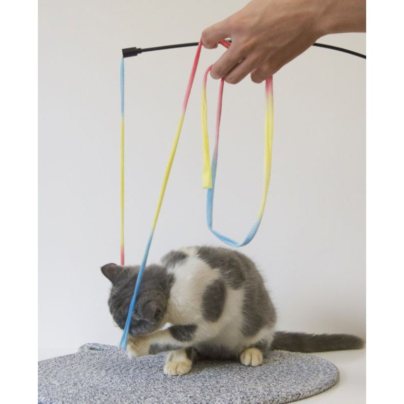 Rainbow color cat teaser 110cm cat toy pet toy