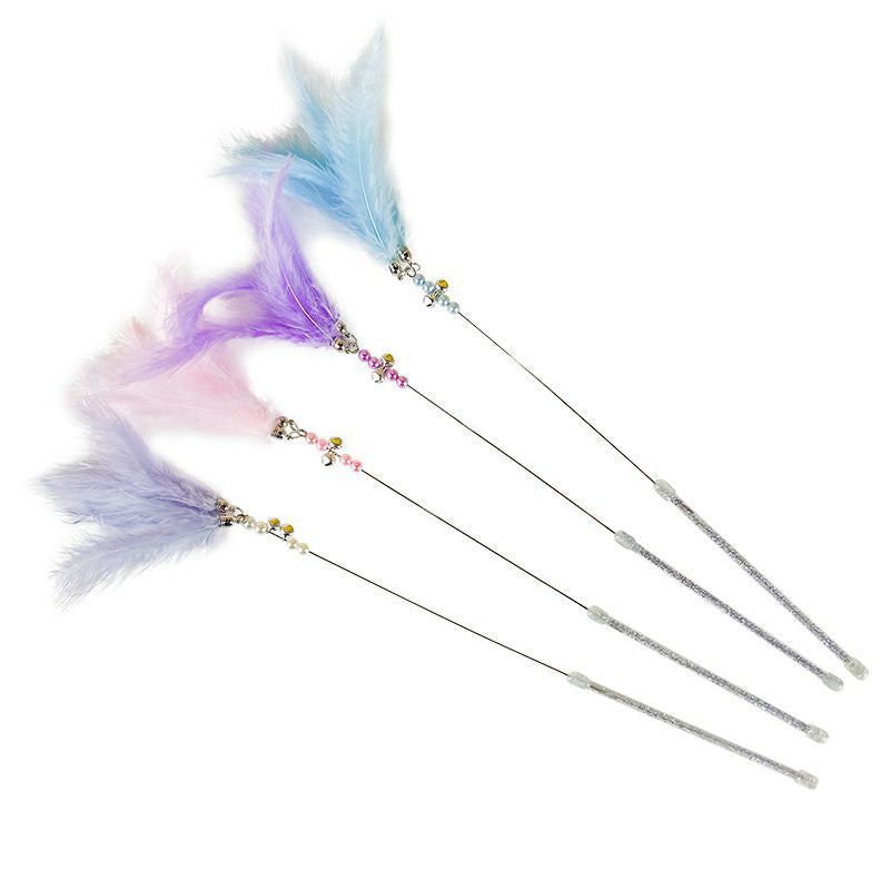 [SG] Cat teaser feather 50cm pet toy with bell