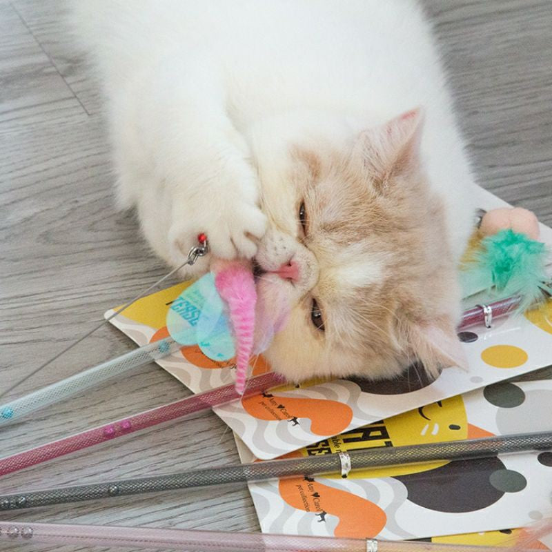 Cat teaser pet toy retractable stick Golden Fish collection