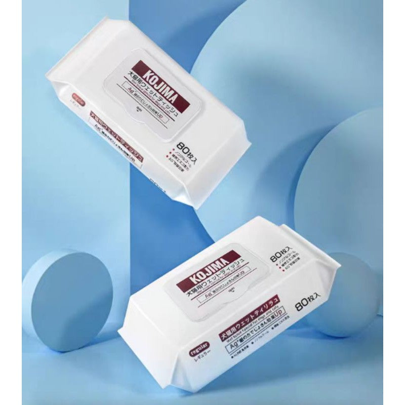 [SG stock] Kojima Pet Wipe tissue 80's cat dog cleaner gloves 6's