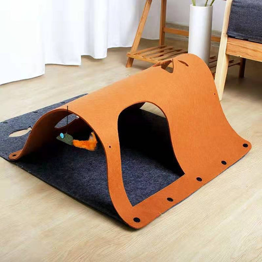 [SG Stock] Cat bed felt tunnel scratch board pet toy