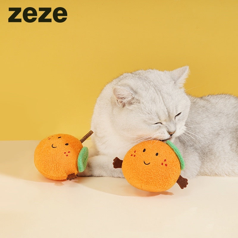 Zeze fruit 🍎  cat toys with catnip apple orange 🍊 chasing pet toy