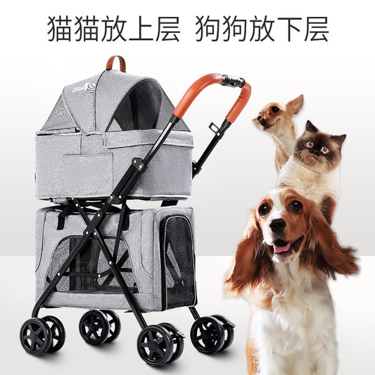 [SG Stock] Bello pet carrier trolley car double deck separable outdoor
