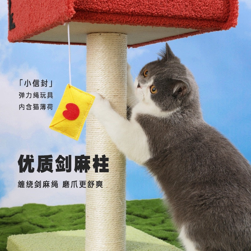 [SG Stock] TinyPet post box mailbox cat scratch tree pole pet house post office