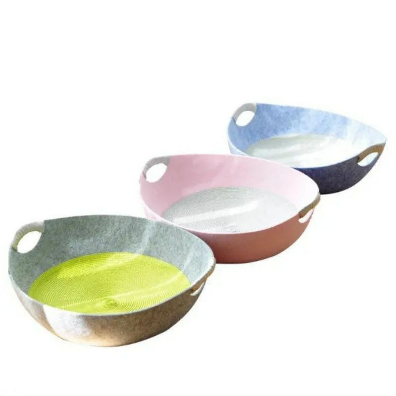 [SG Stock] Felt cat bed pet sleeping round nest