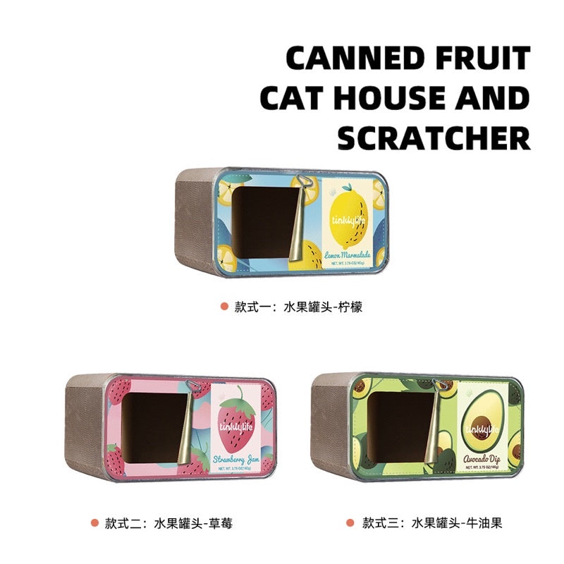 [SG Stock] Tinklylife cat scratch board box house fruit canned food