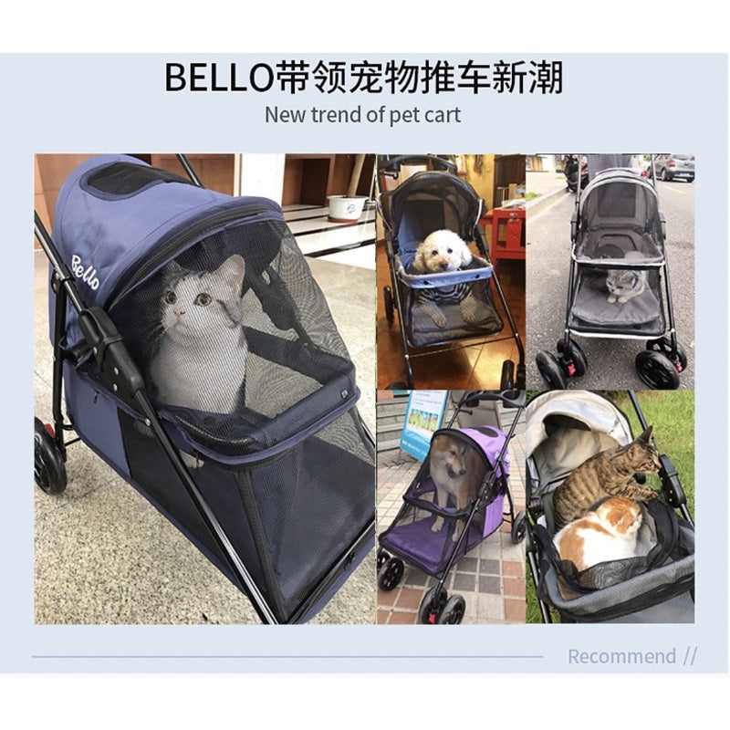 [SG Stock] Bello SP01K cat dog trolley stroller carrier pet travel bag