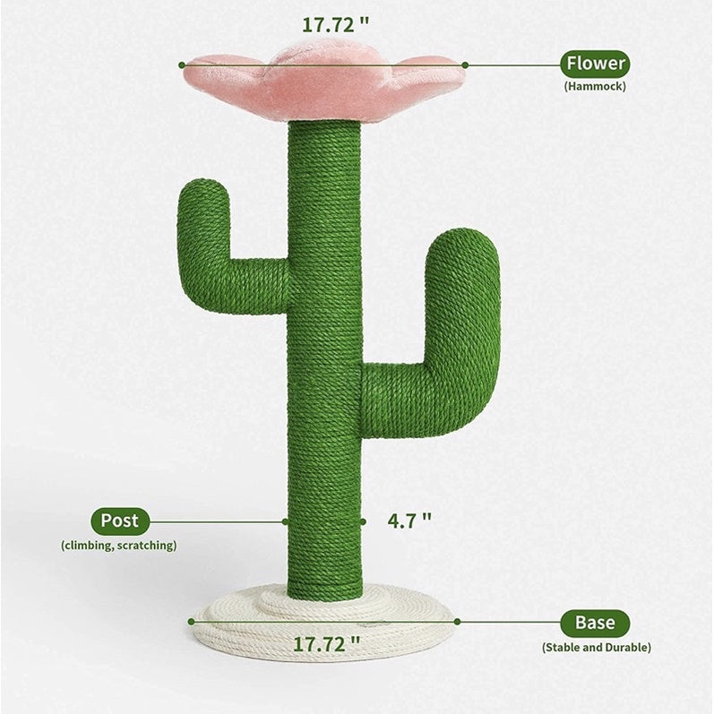 [SG stock] Vetreska Cat Scratch Tree Tower Hemp Rope Cactus Pet Toy