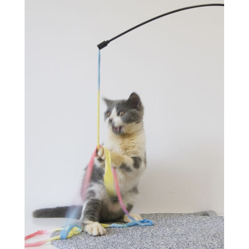 Rainbow color cat teaser 110cm cat toy pet toy