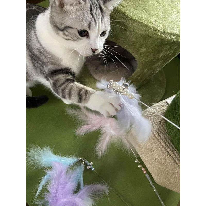 [SG] Cat teaser feather 50cm pet toy with bell