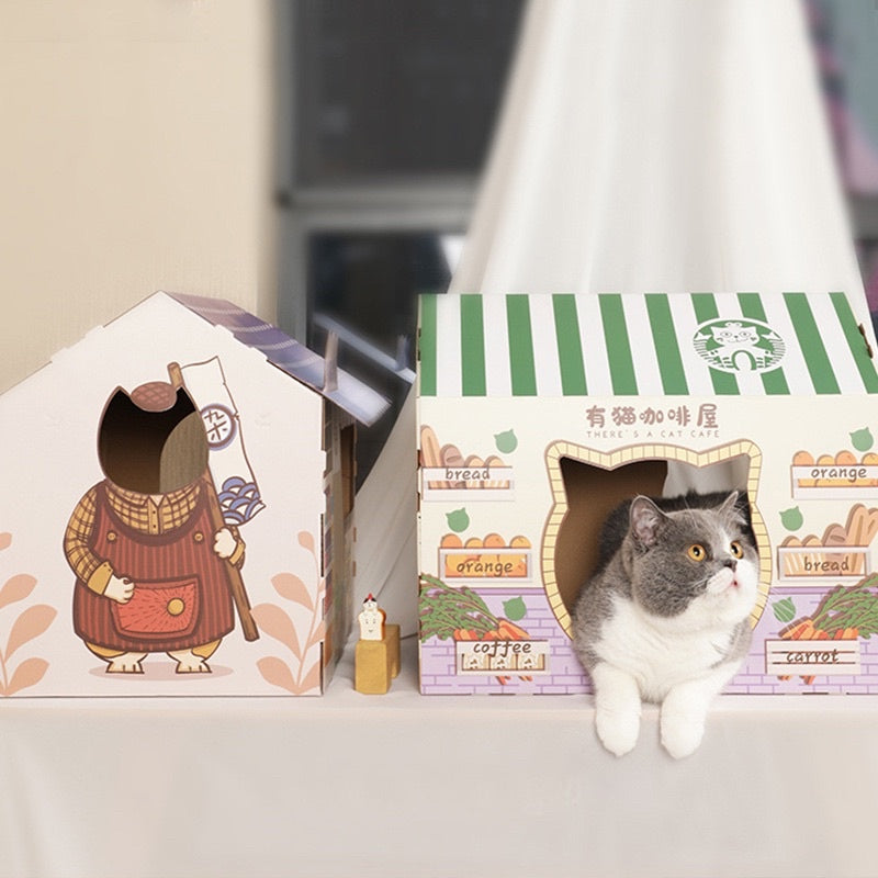[SG Stock] Cat house with scratch board Cat Tax Christmas house