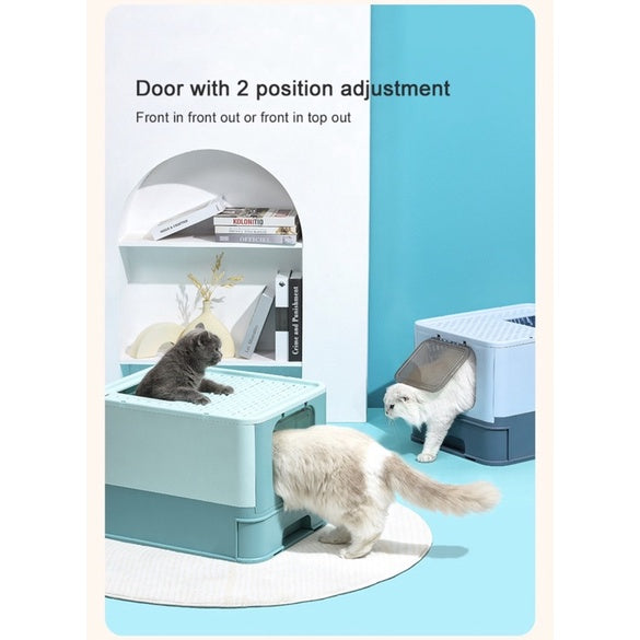 Pakeway foldable Cat Litter Box pet toilet full covered closed box