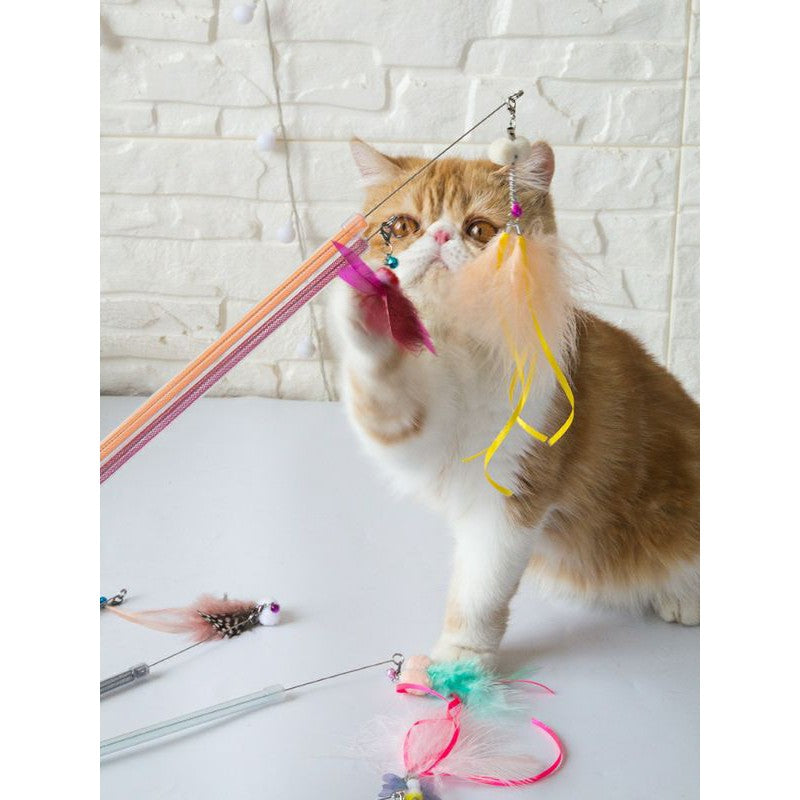 Cat teaser pet toy retractable stick Golden Fish collection