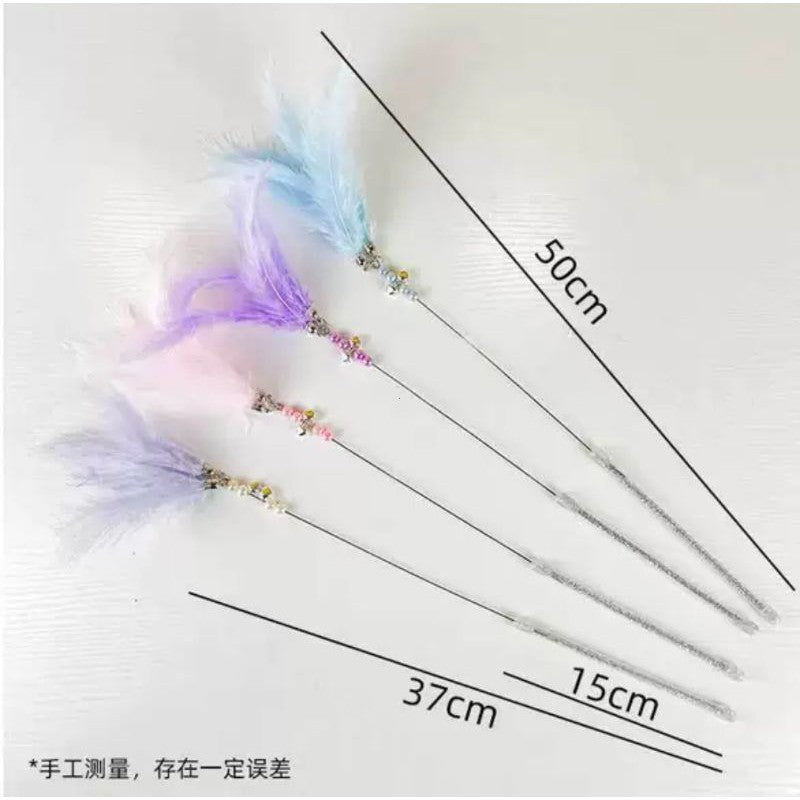 [SG] Cat teaser feather 50cm pet toy with bell