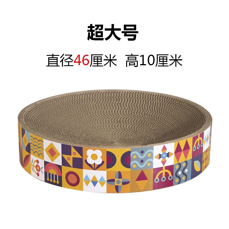 WakuPet round cat scratch board bowl large bed