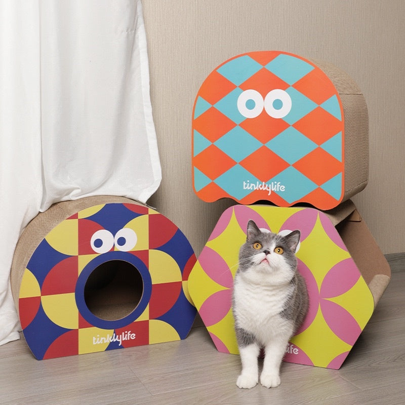 [SG Stock] Tinklylife small monster cat scratch board house pet toy