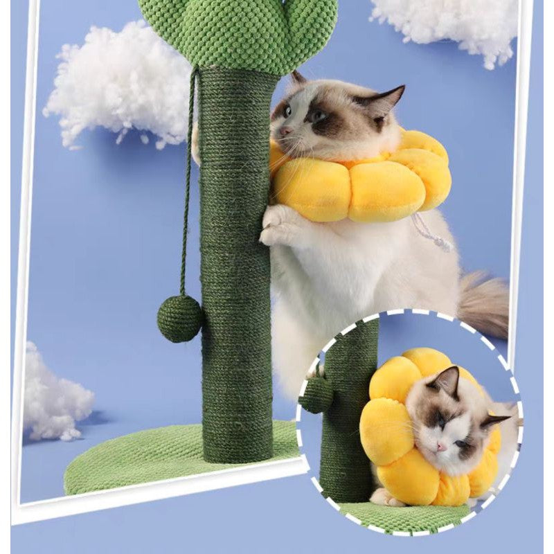 [SG] Pet Dog Cat Protective Collar Neck Anti-Bite Soft Anti-Scratch Elizabeth surgery cloth sunflower cone E collar