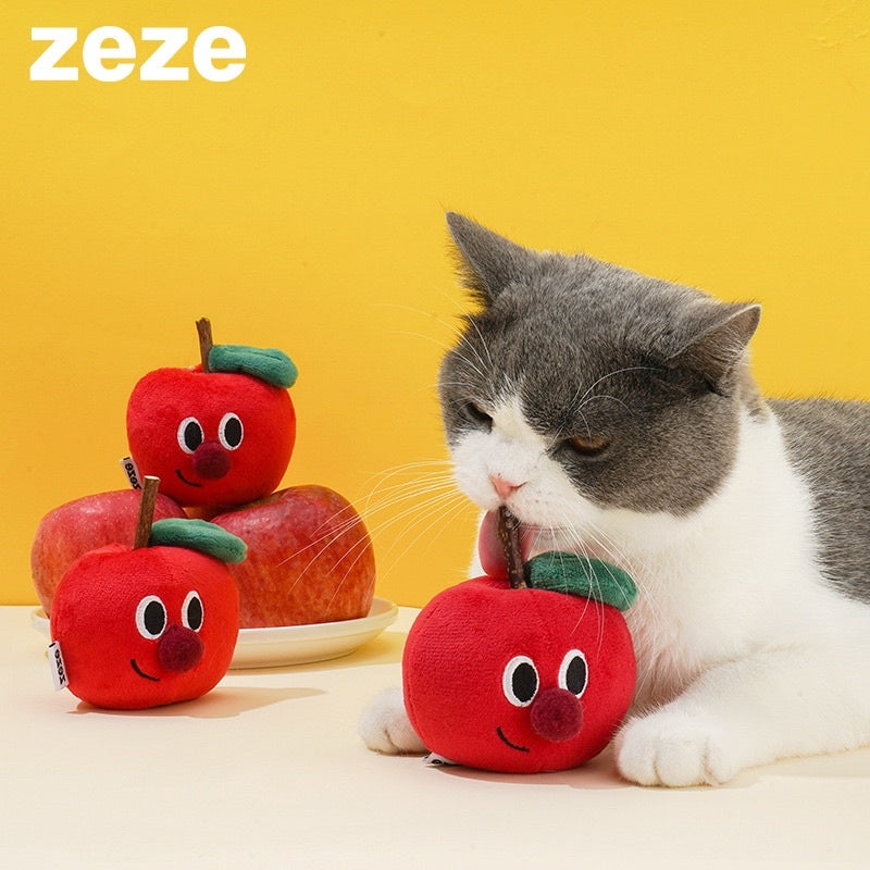 Zeze fruit 🍎  cat toys with catnip apple orange 🍊 chasing pet toy