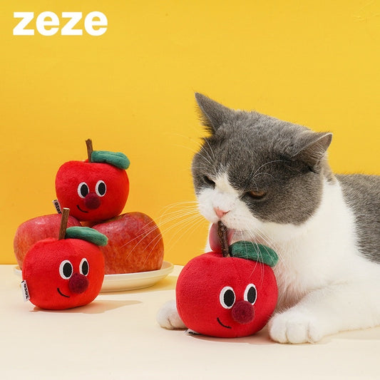 Zeze fruit 🍎  cat toys with catnip apple orange 🍊 chasing pet toy
