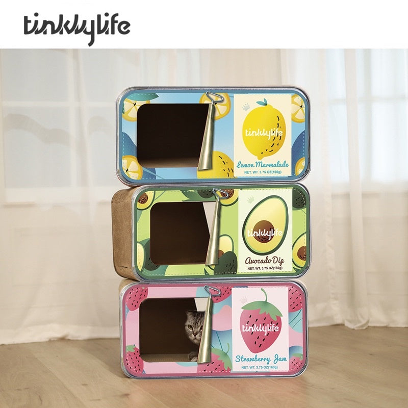 [SG Stock] Tinklylife cat scratch board box house fruit canned food