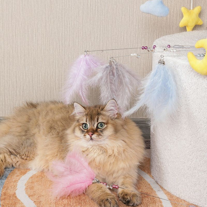 [SG] Cat teaser feather 50cm pet toy with bell