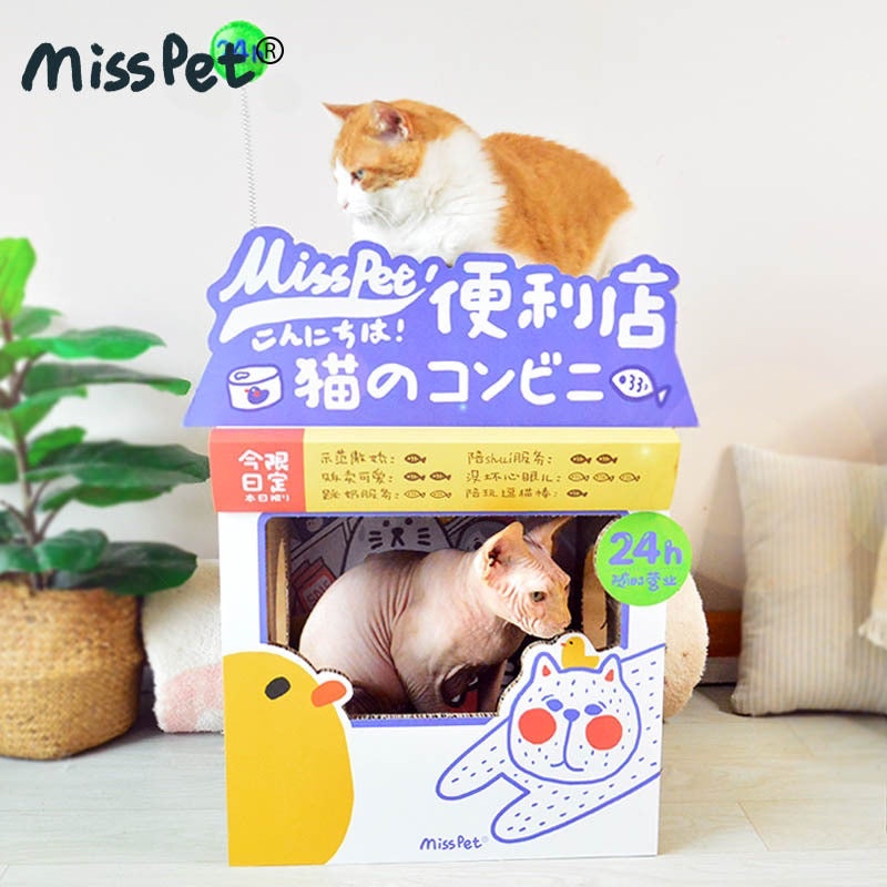 [SG Stock] MissPet cat scratch board market shop store house pet toy