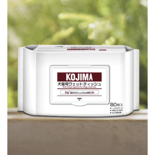 [SG stock] Kojima Pet Wipe tissue 80's cat dog cleaner gloves 6's