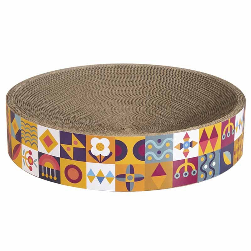 WakuPet round cat scratch board bowl large bed