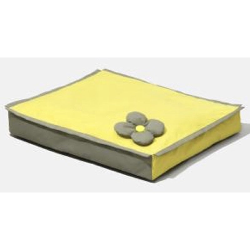 MEWOOFUN Cat Dog Bed Mat with Removable Washable Mat Cover Anti-Slip Bottom Design Dog Bed for Small Dog yellow flower