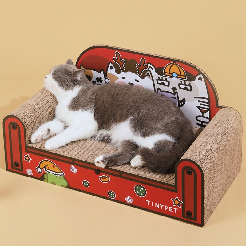 [SG Stock] TinyPet happy family cat scratch sofa board bed pet toy