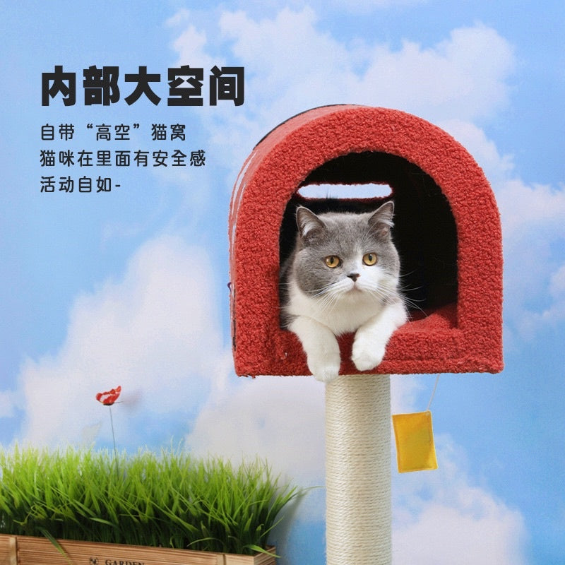 [SG Stock] TinyPet post box mailbox cat scratch tree pole pet house post office