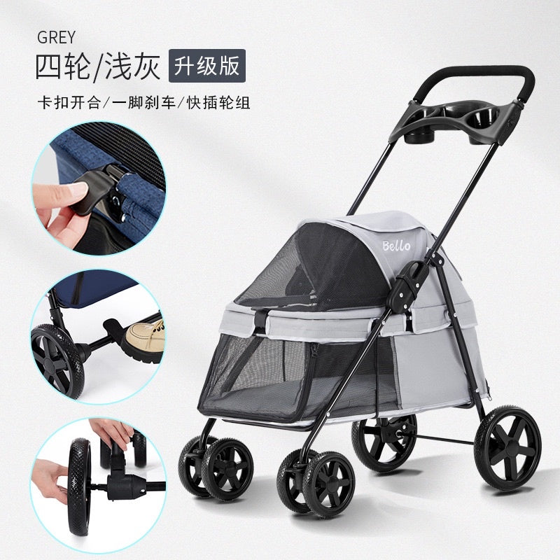 [SG Stock] Bello SP01K cat dog trolley stroller carrier pet travel bag