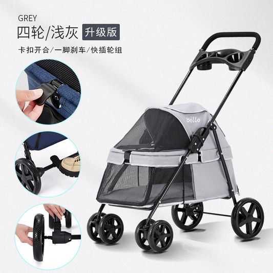 [SG Stock] Bello SP01K cat dog trolley stroller carrier pet travel bag