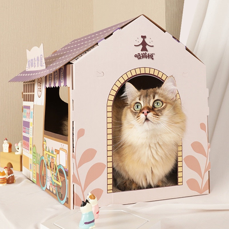 [SG Stock] Cat house with scratch board Cat Tax Christmas house