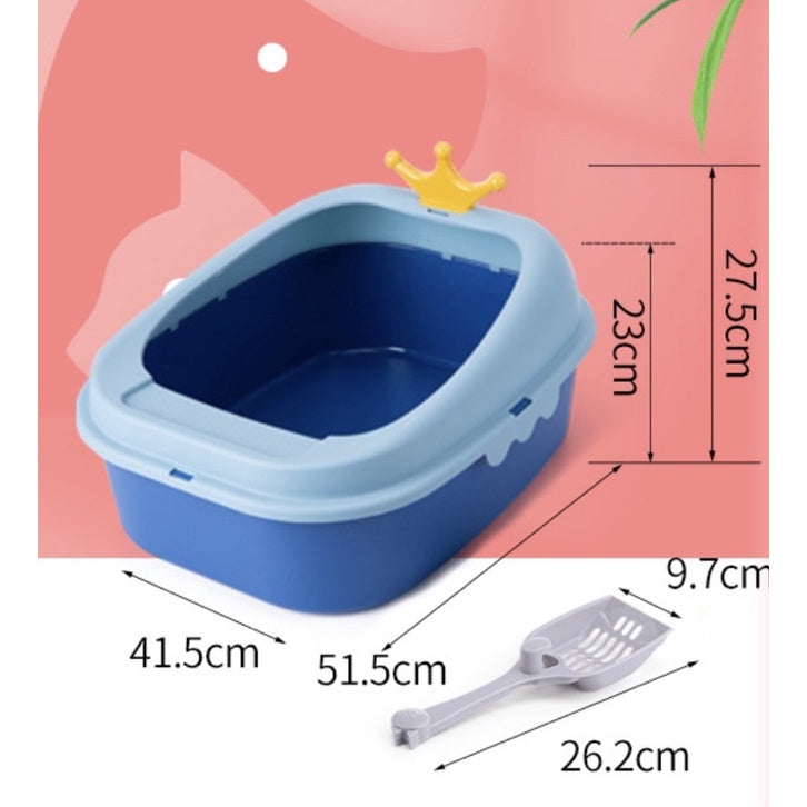 [SG Stock] Cat litter box crown 👑 Large Small size open toilet PP