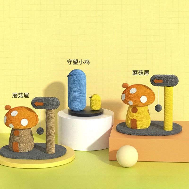 [SG Stock] Mushroom Chicken Cat scratch pole post pet toy