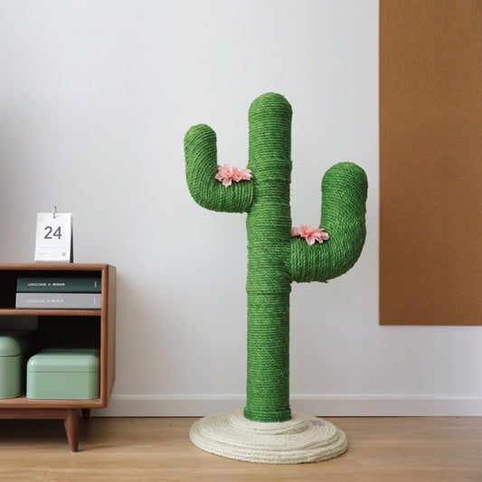 [SG stock] Vetreska Cat Scratch Tree Tower Hemp Rope Cactus Pet Toy