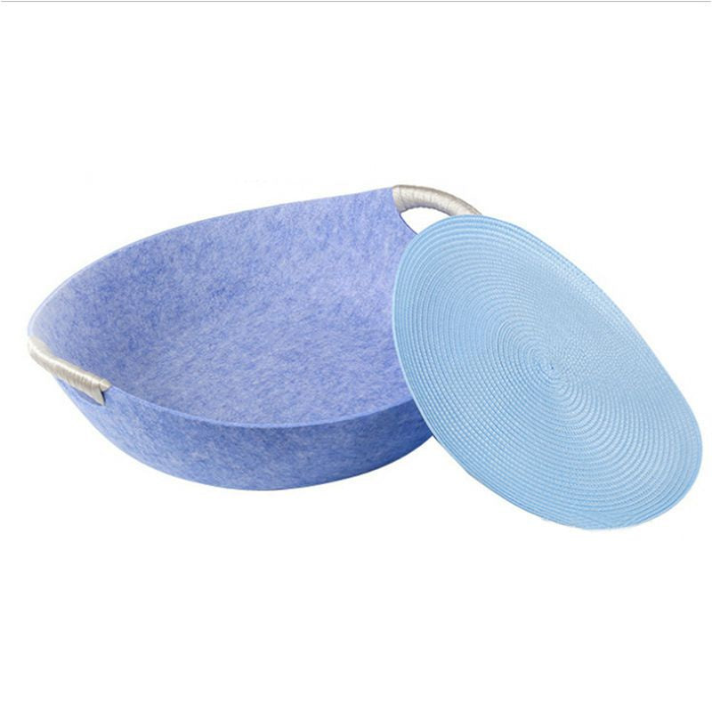 [SG Stock] Felt cat bed pet sleeping round nest