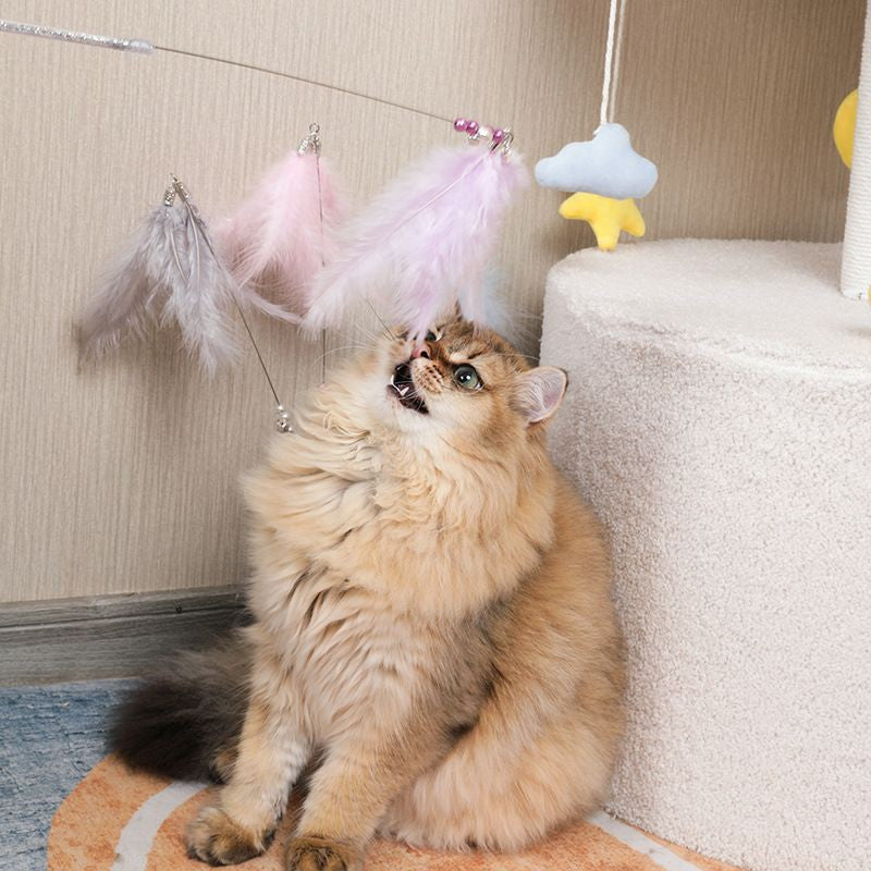 [SG] Cat teaser feather 50cm pet toy with bell