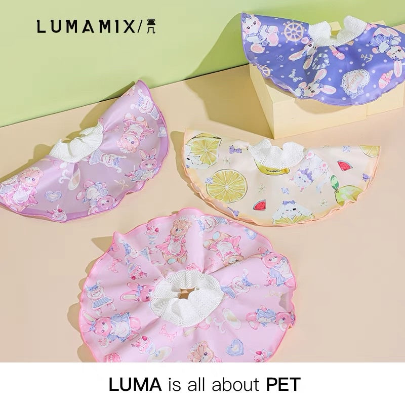 LumaMix brocade E-collar soft cat collar napkin bibs pet cone