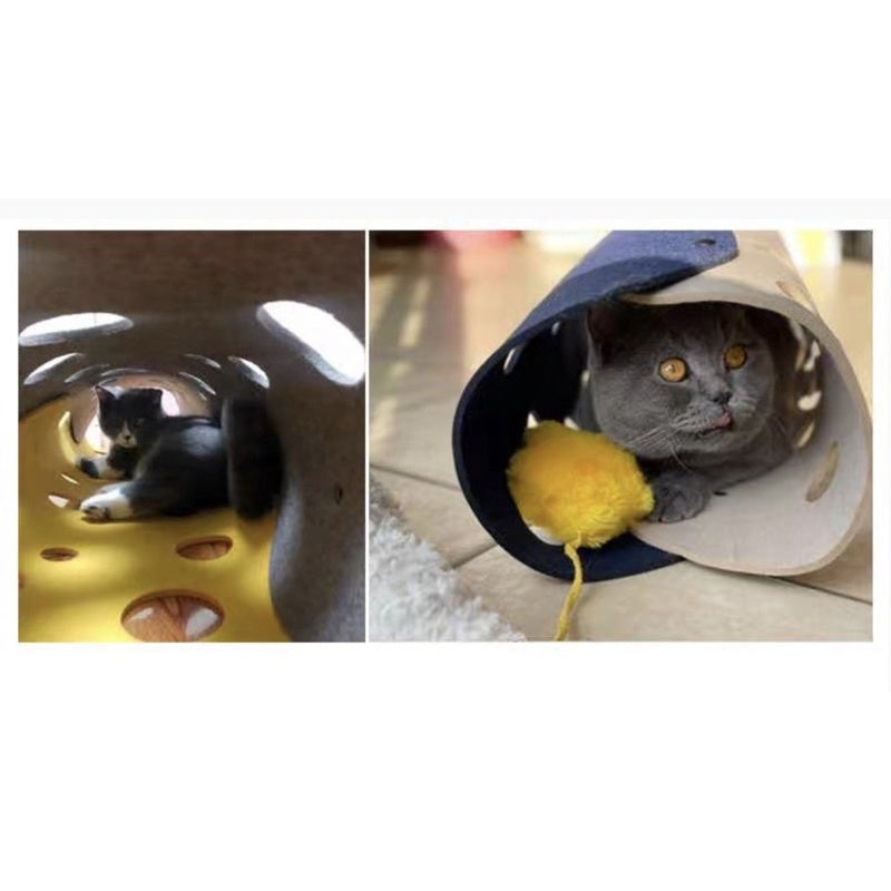 [SG Stock] Cat felt tunnel toy cat scratch hide bed pet toy