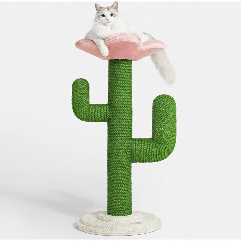 [SG stock] Vetreska Cat Scratch Tree Tower Hemp Rope Cactus Pet Toy